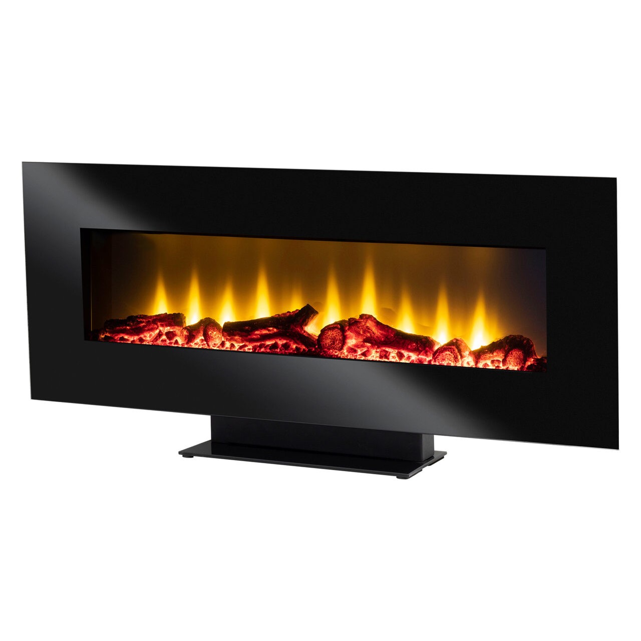 Semineu electric de perete, cu talpa, efect flacara, termostat electric, control telecomanda, 107 x 50 x 24 cm - imagine 5